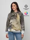 Женское худи / Волк лежит на снегу