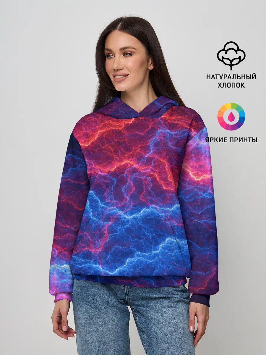 Женское худи / Молнии: Огонь и лед