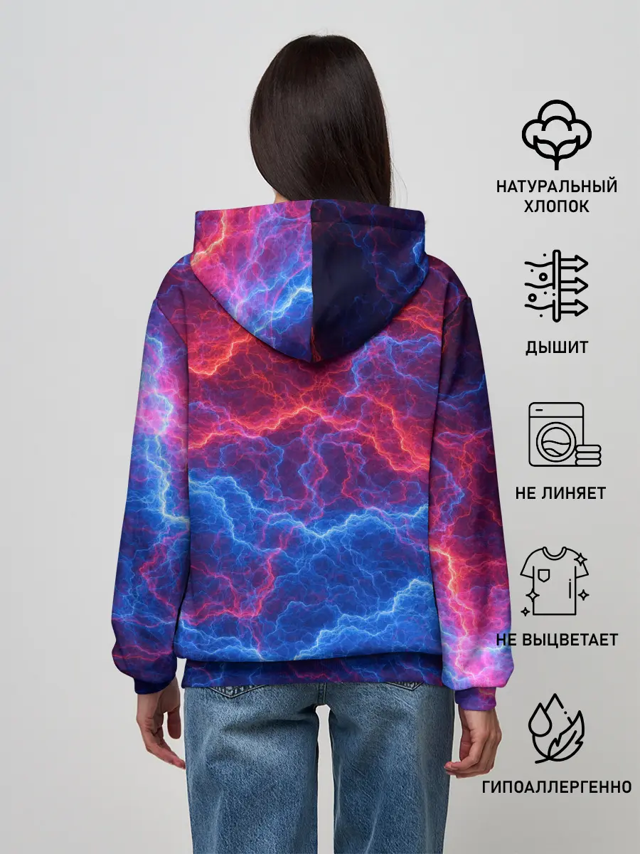 Женское худи / Молнии: Огонь и лед