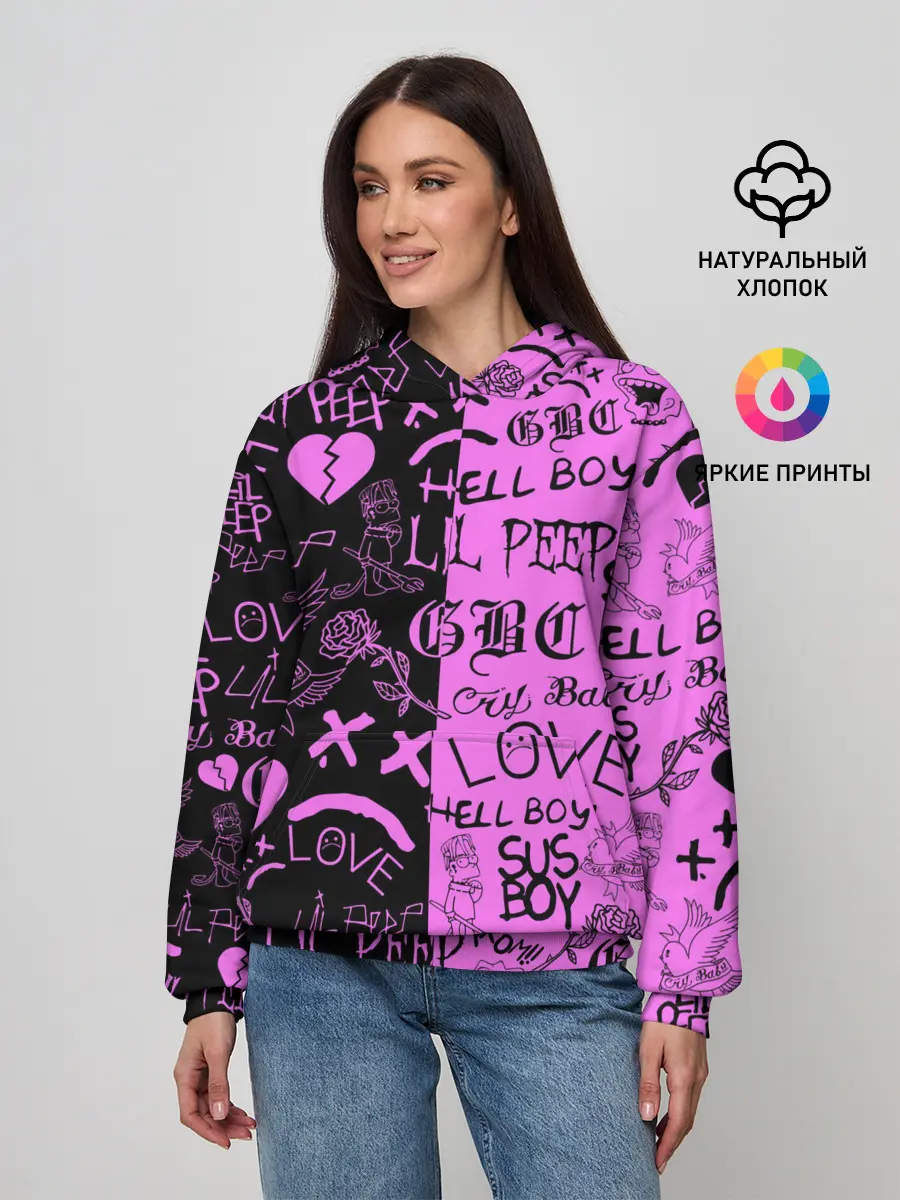 Женское худи / LIL PEEP LOGOBOMBING BLACK PINK