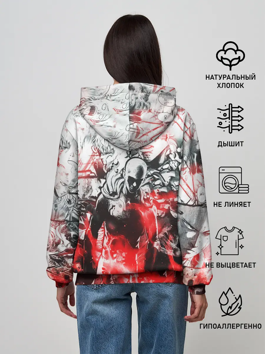 Женское худи / One-Punch Man Collage