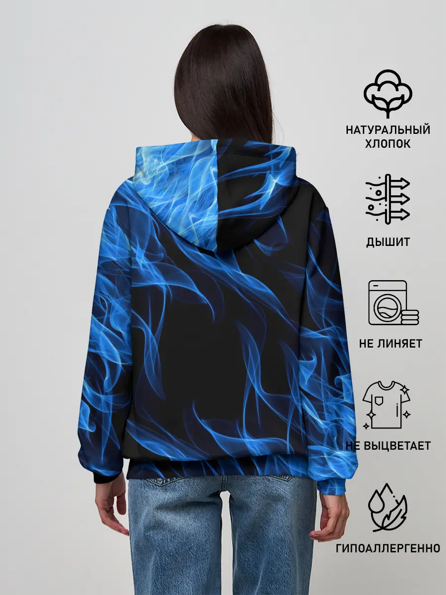 Женское худи / BLUE FIRE FLAME