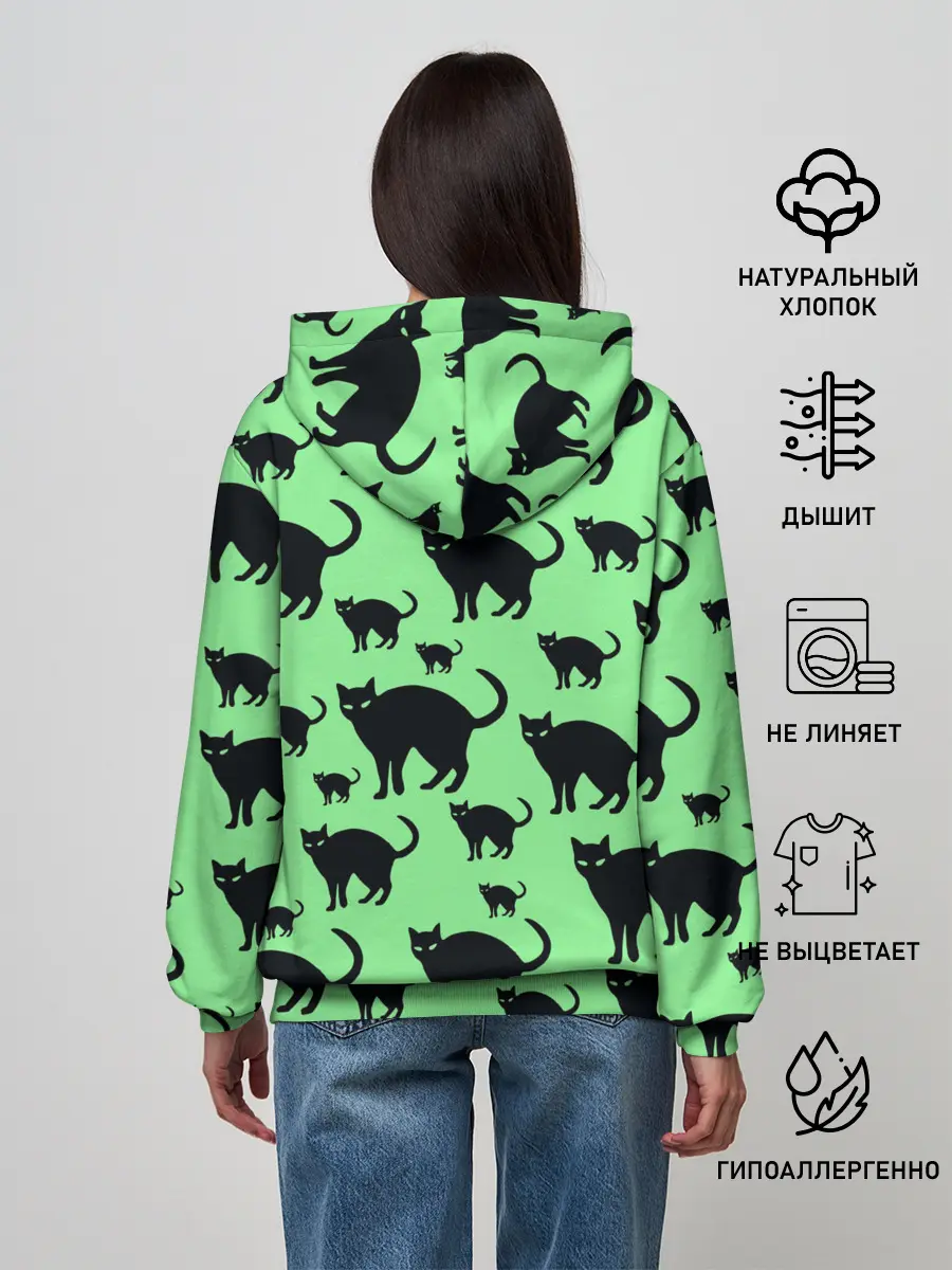 Женское худи / Кошки черные