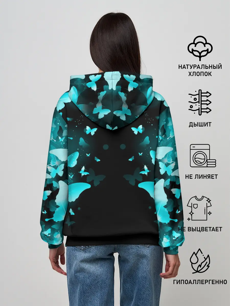 Женское худи / НЕОНОВЫЕ БАБОЧКИ | NEON