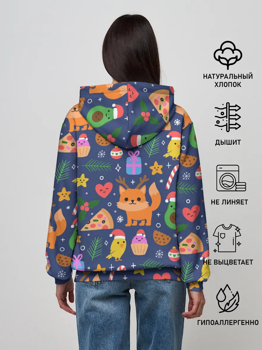 Женское худи / Новогодний макет