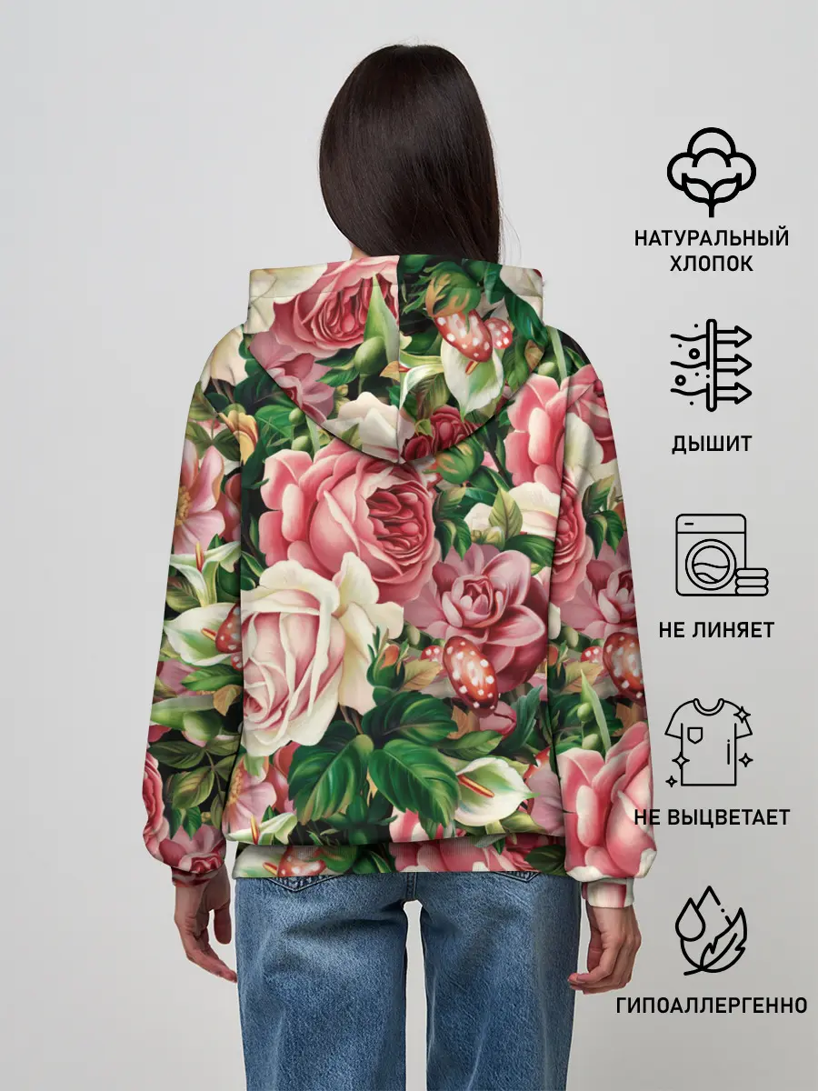 Женское худи / ЦВЕТЫ / FLOWERS / 8 МАРТА