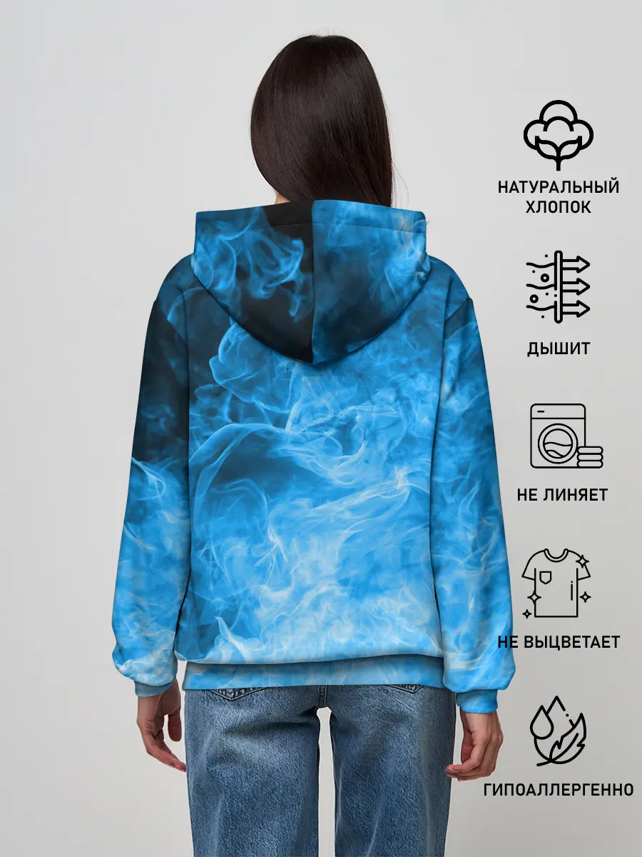 Женское худи / ОГОНЬ BLUE