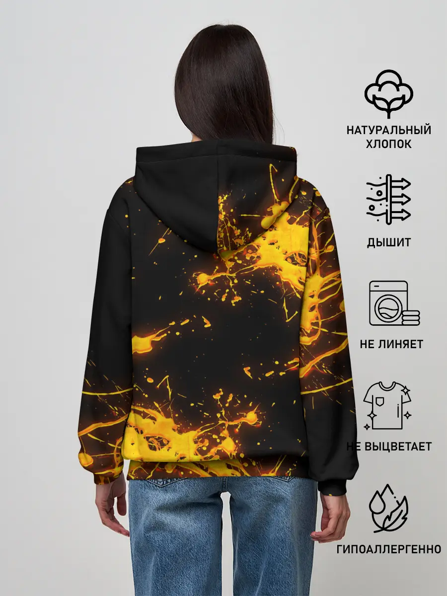 Женское худи / БРЫЗГИ КРАСКИ NEON