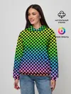 Женское худи / РАДУЖНАЯ ШАХМАТКА