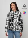Женское худи / Иероглифы джоджо чернобелые