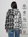 Женское худи / Иероглифы джоджо чернобелые