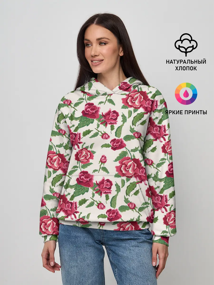 Женское худи / Цветочный узор
