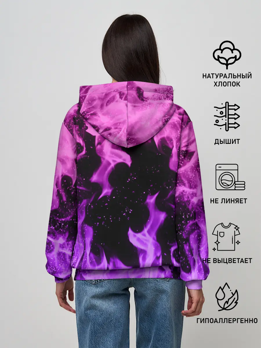 Женское худи / ЦВЕТНОЙ ОГОНЬ | NEON FIRE