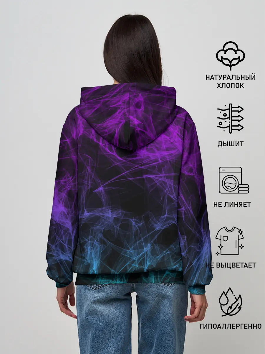 Женское худи / NEON SMOKES STRIPES | НЕОНОВЫЕ ВОЛНЫ