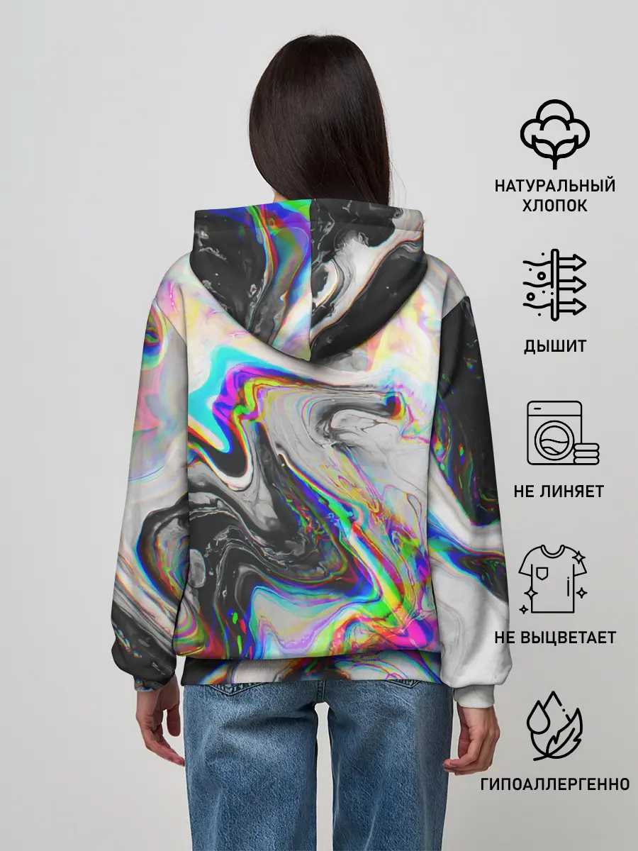 Женское худи / DIGITAL ABSTRACT GLITCH | ГЛИТЧ
