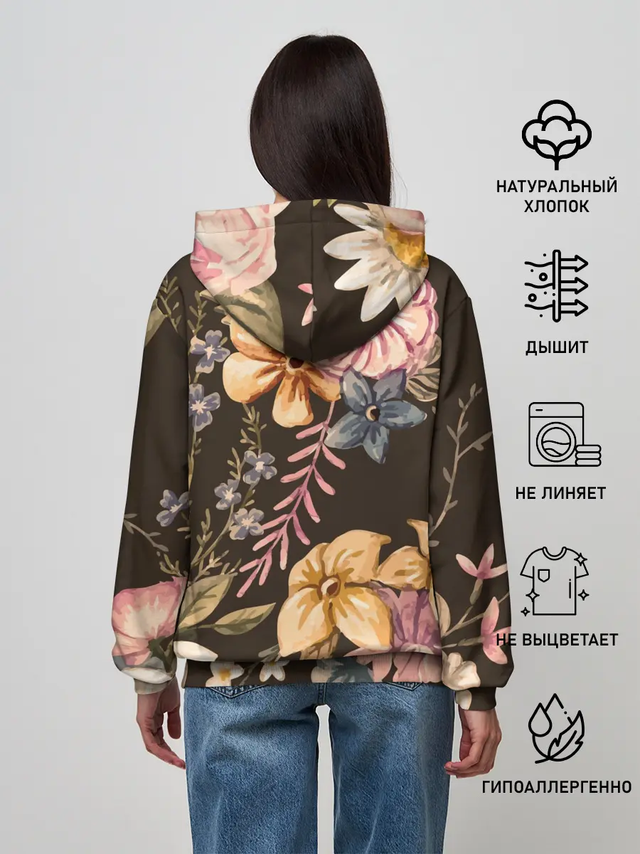 Женское худи / цветы