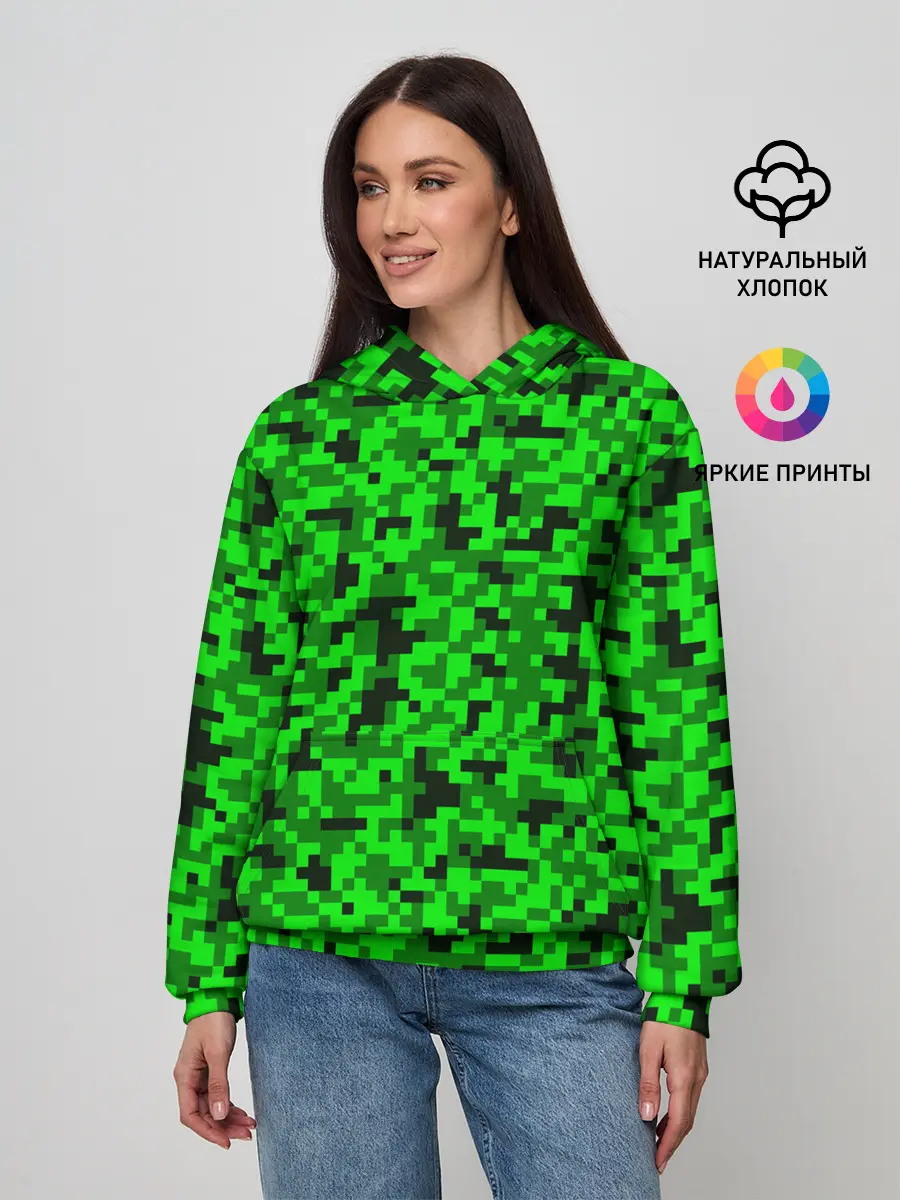 Женское худи / КАМУФЛЯЖ GREEN
