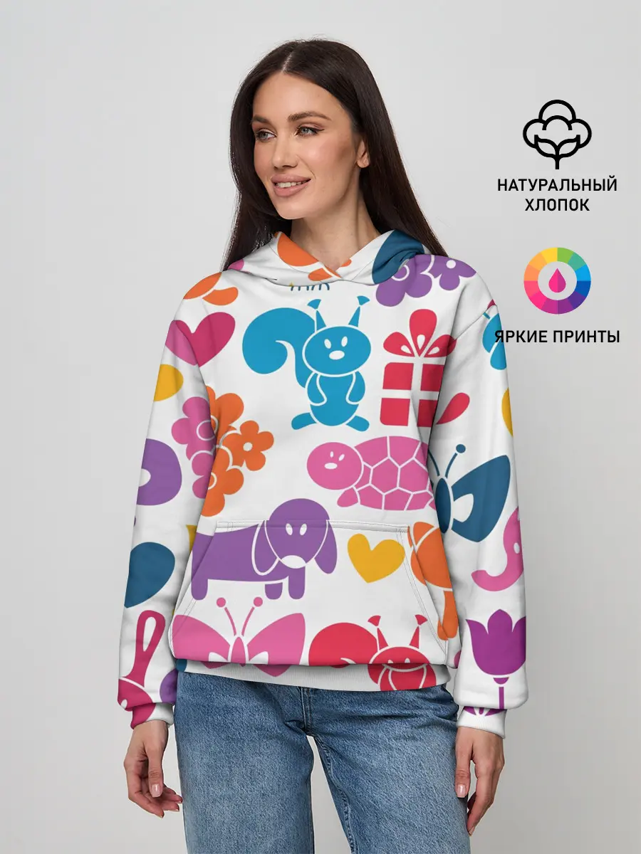 Женское худи / Звери, детская