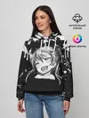 Женское худи / Ахегао лицо чб