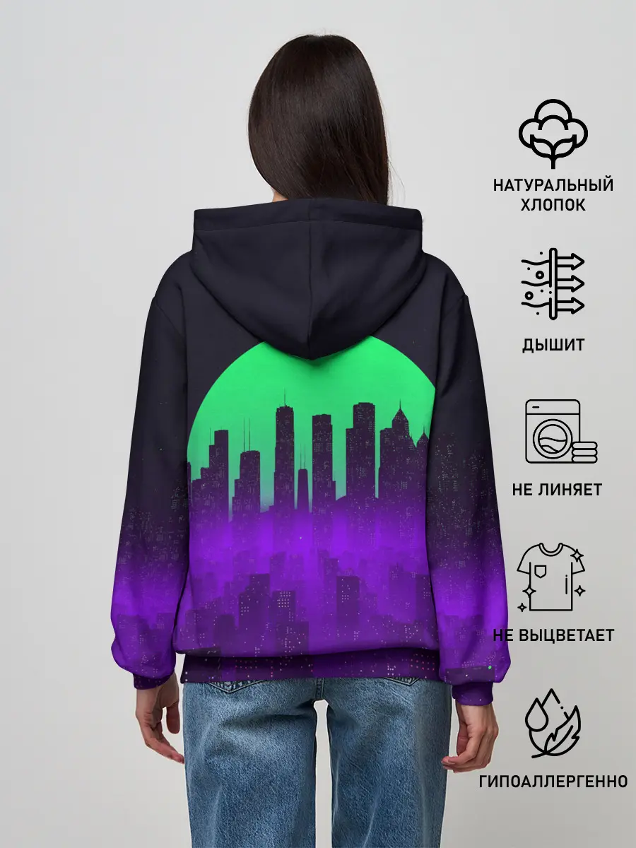 Женское худи / НЕОНОВЫЙ ГОРОД