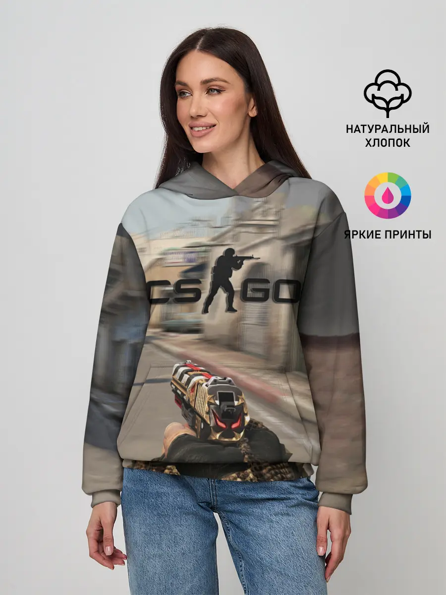 Женское худи / CS:GO - Ominous Look | Зловещий взгляд