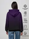 Женское худи / черный кот на фиолетовом фоне