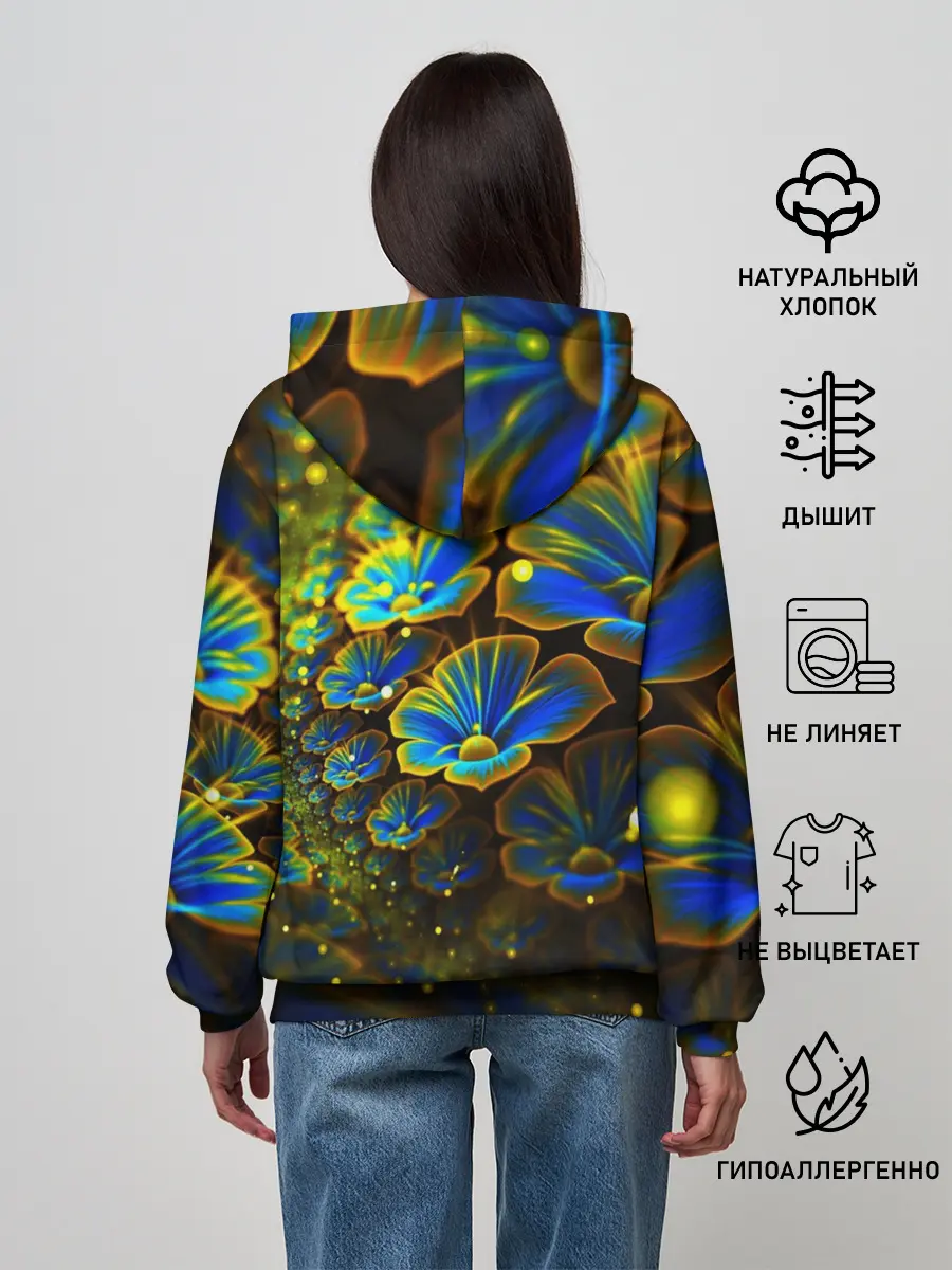 Женское худи / Ночные Цветочки