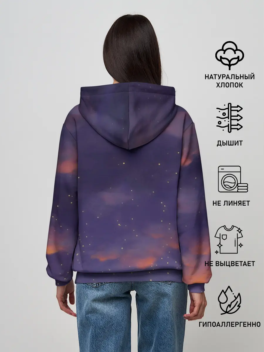 Женское худи / To the Moon 3D