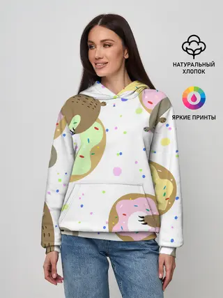 Женское худи / Милый Ленивец