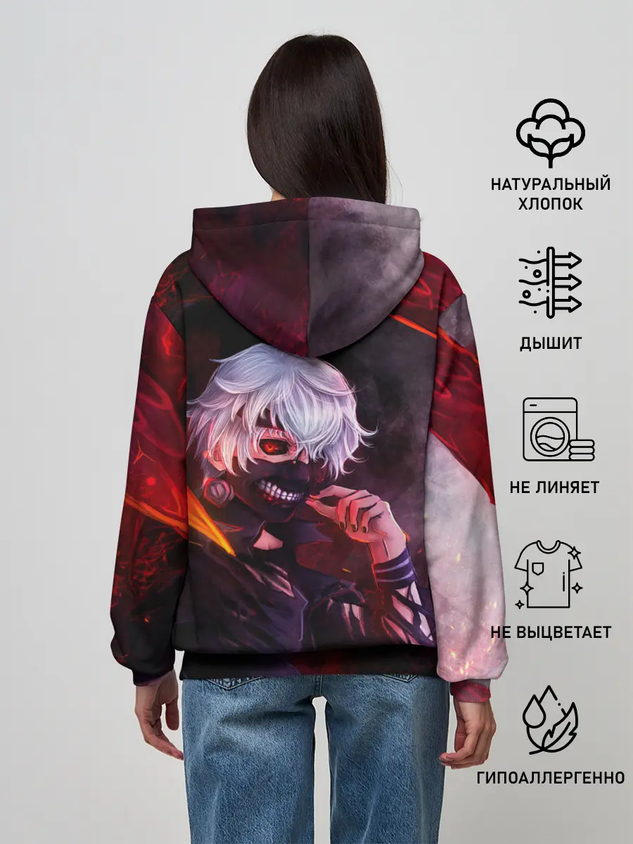 Женское худи / Ken Kaneki красные жала