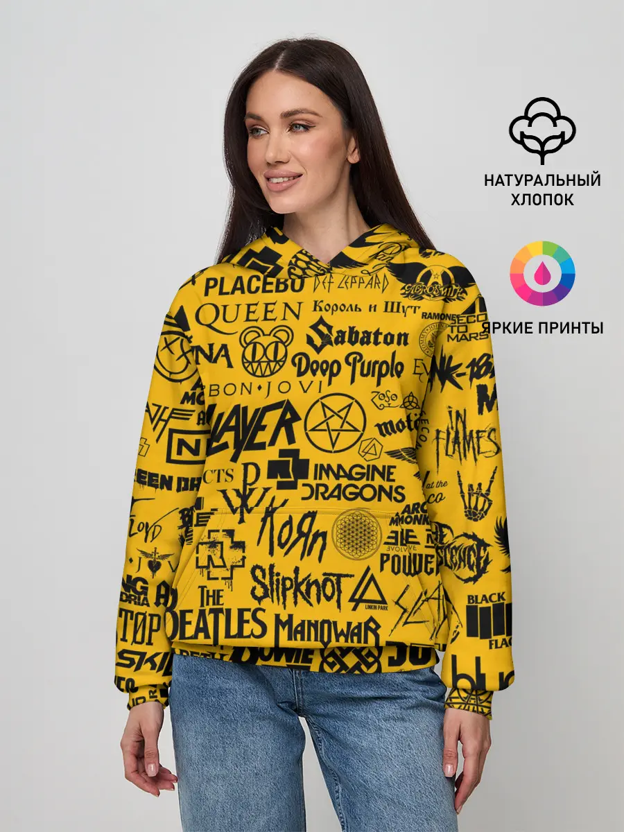 Женское худи / ЛОГОТИПЫ РОК ГРУПП