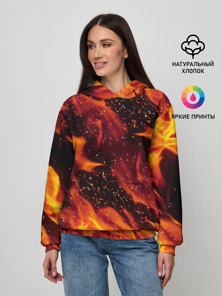 Женское худи / ЯЗЫКИ ПЛАМЕНИ