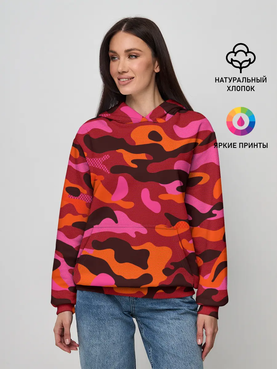 Женское худи / CAMOUFLAGE RED