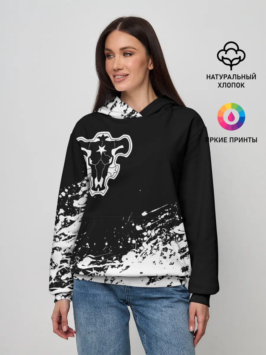 Женское худи / Черный Клевер