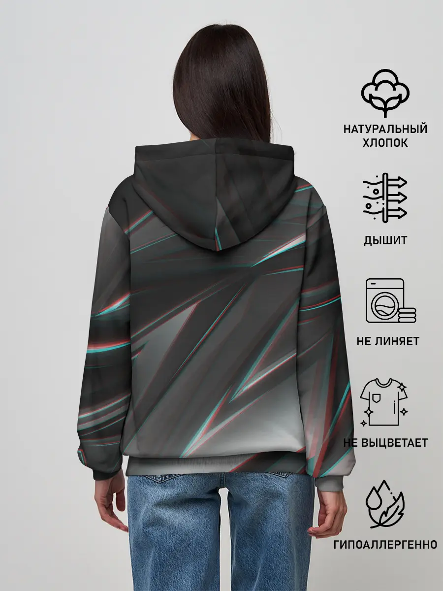 Женское худи / GEOMETRY STRIPES GLITCH
