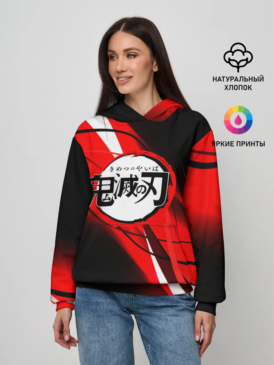 Женское худи / KIMETSU NO YAIBA абстракция