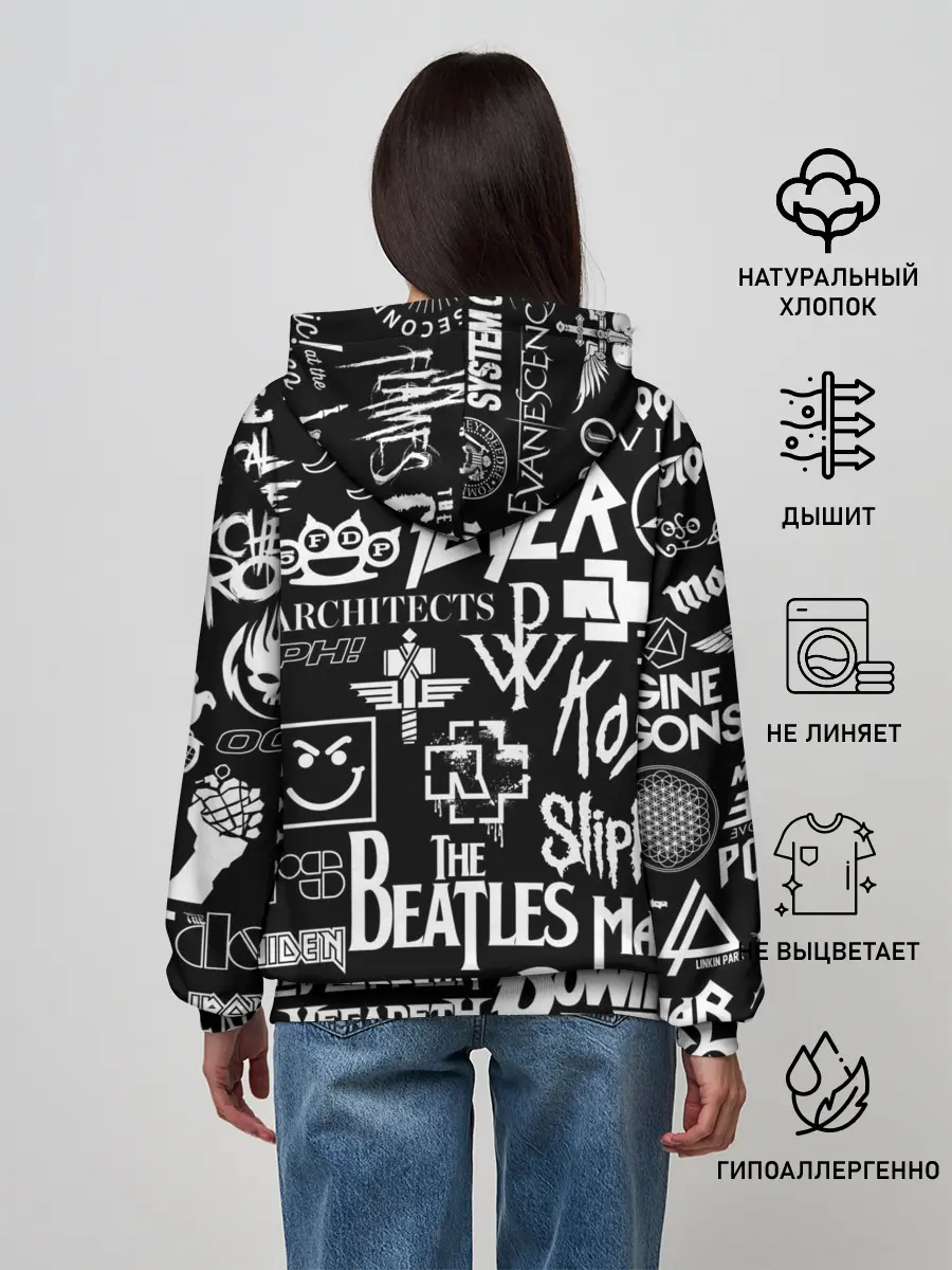 Женское худи / ЛОГОТИПЫ РОК ГРУПП