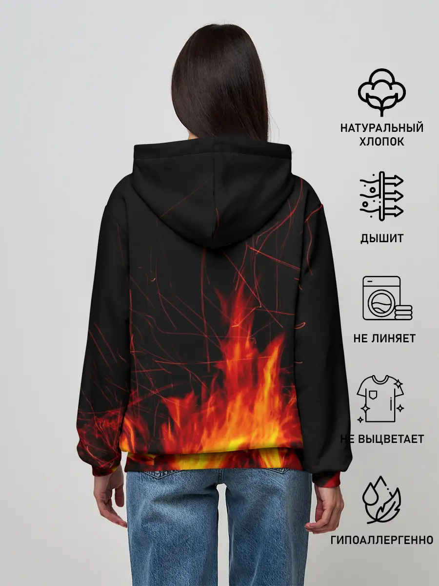 Женское худи / Ночной костер в лесу