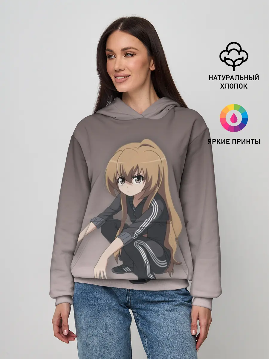 Женское худи / Аниме девочка на кортах в Адидасе