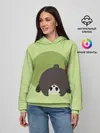 Женское худи / Прикольная панда с бабочкой