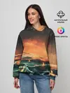 Женское худи / Фэнтези море корабли закат