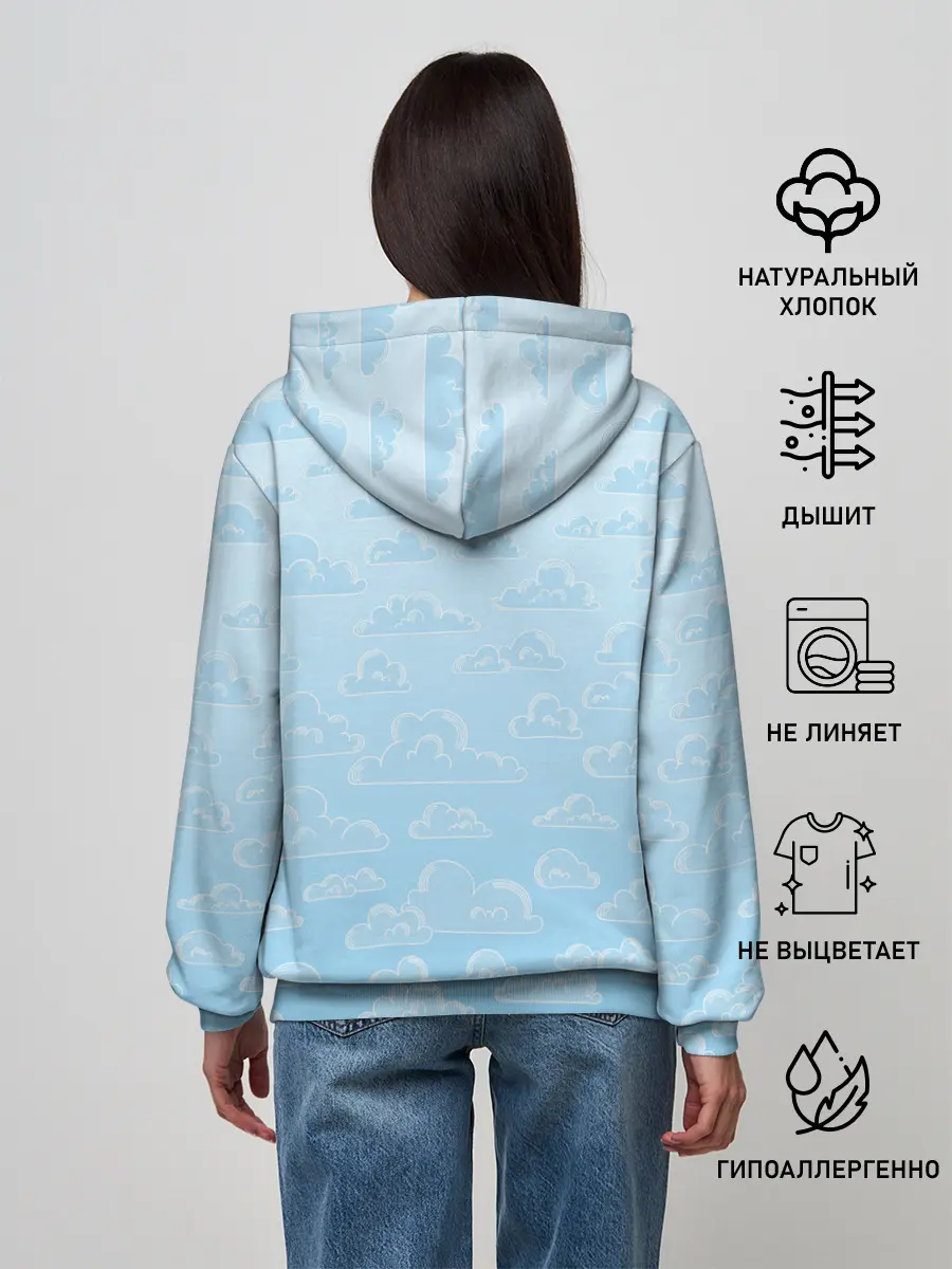 Женское худи / Очень светлые голубые облака