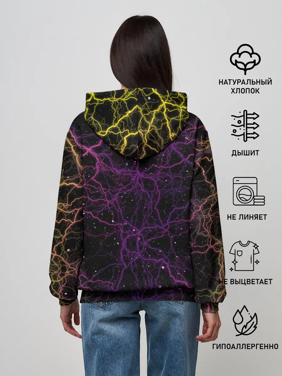 Женское худи / Цветные молнии Пикачу