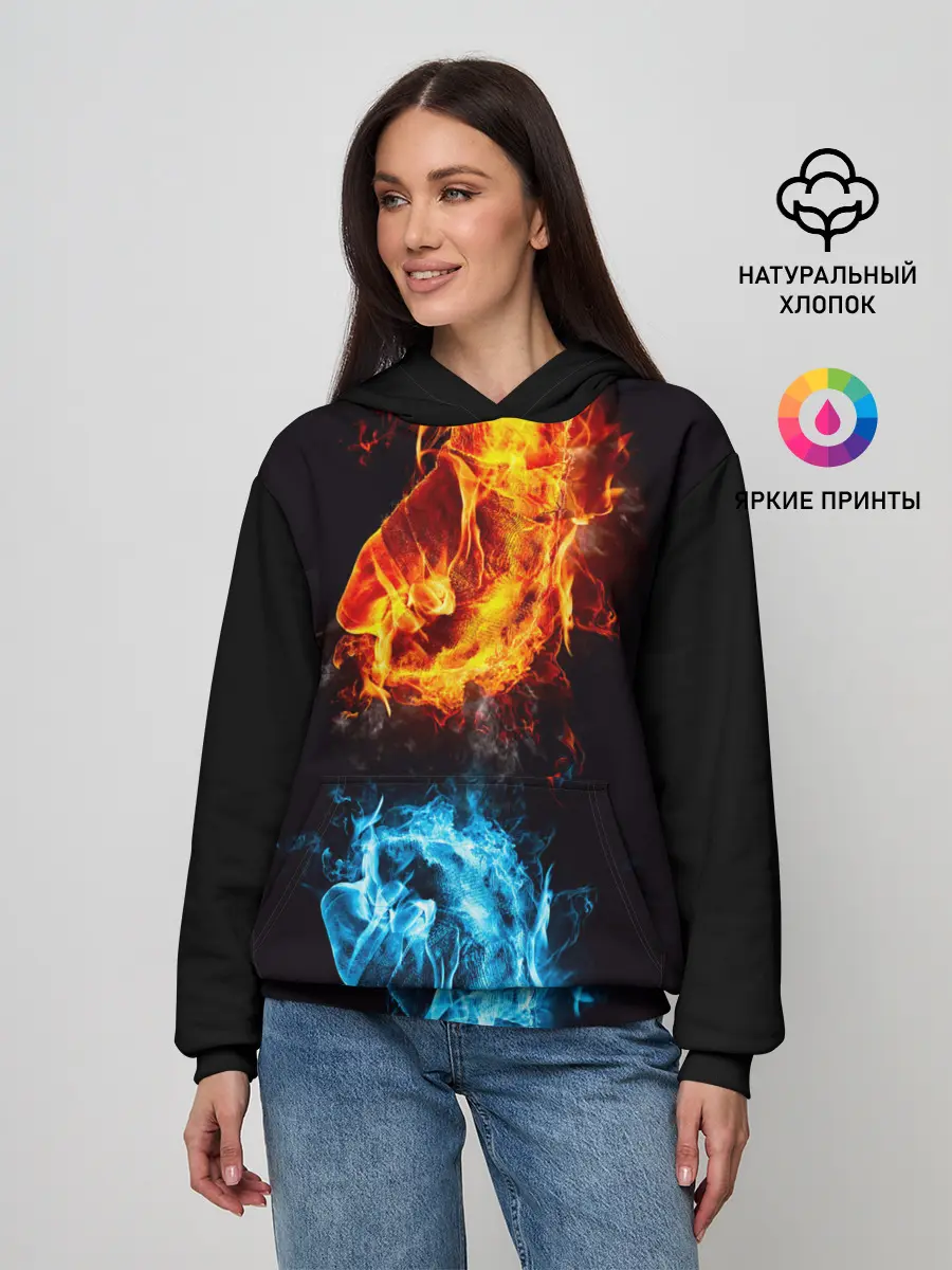 Женское худи / Огонь и Вода