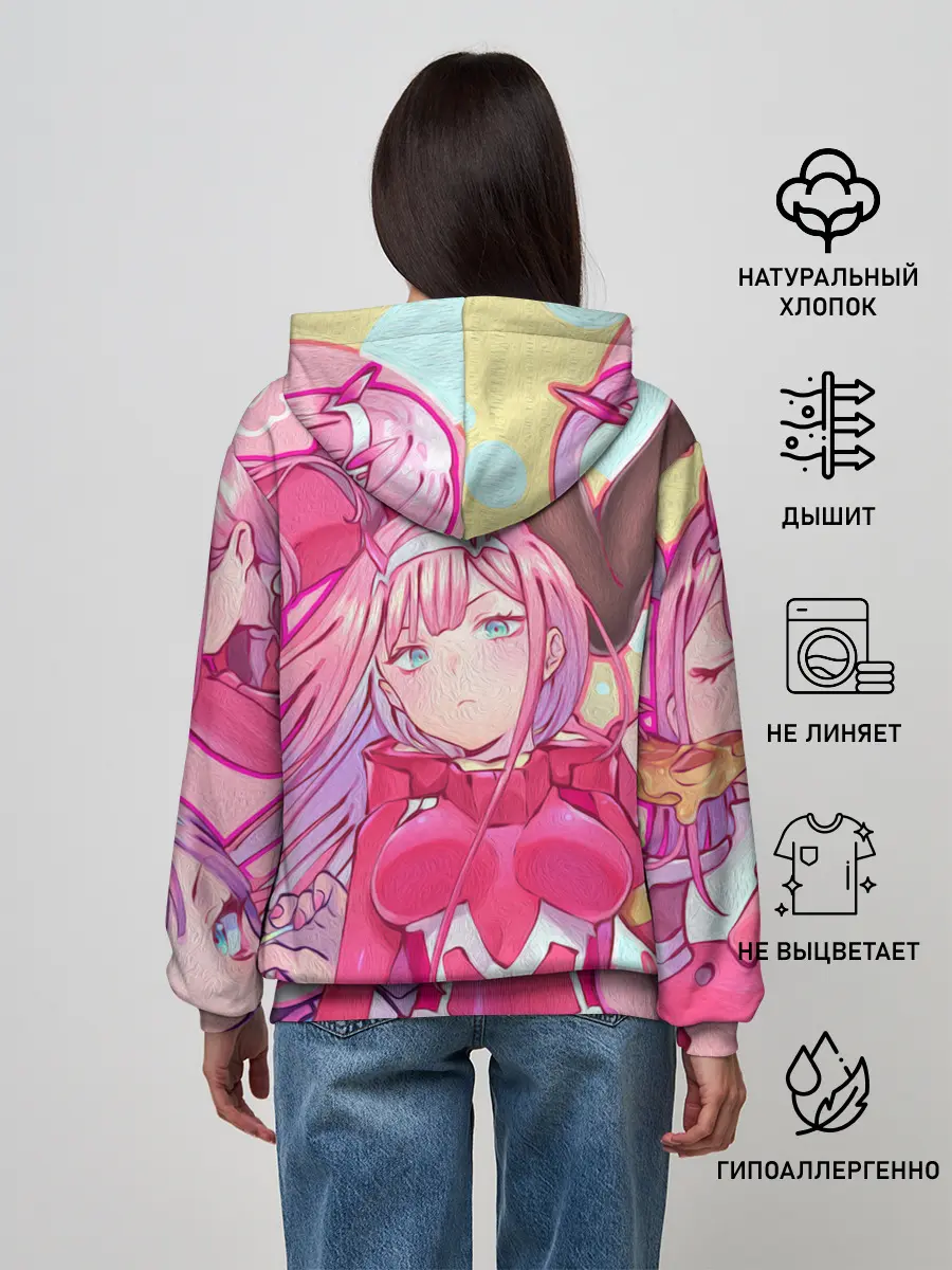 Женское худи / ноль два разная