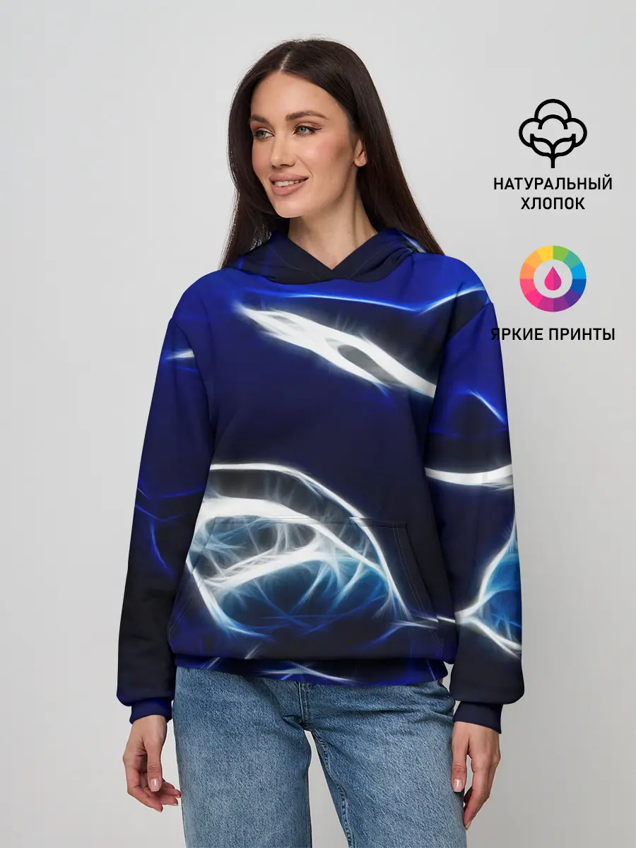 Женское худи / ДЕЛЬФИН В МОРЕ.