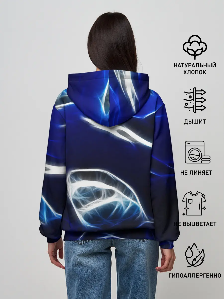 Женское худи / ДЕЛЬФИН В МОРЕ.