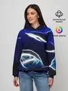 Женское худи / ДЕЛЬФИН В МОРЕ.
