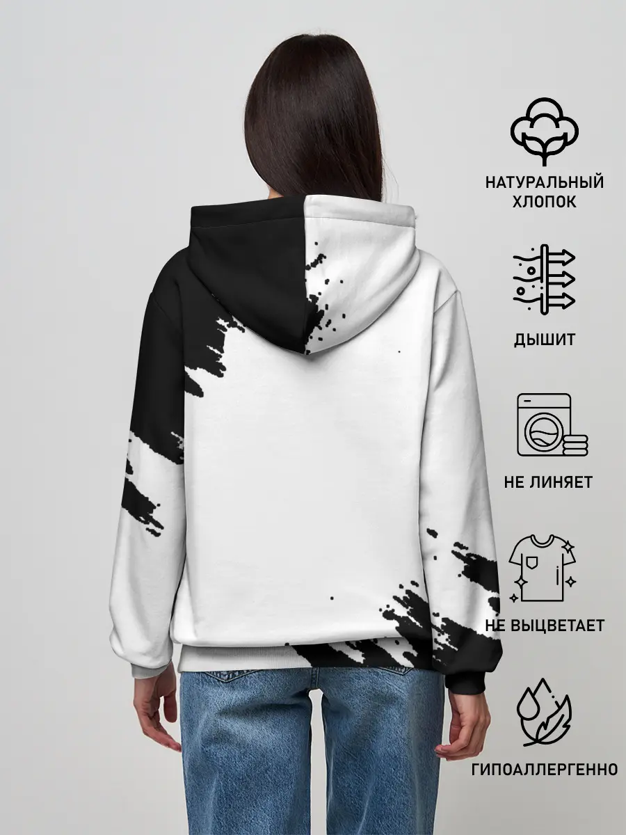 Женское худи / Панда | ЧБ