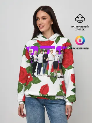 Женское худи / BTS Roses | White